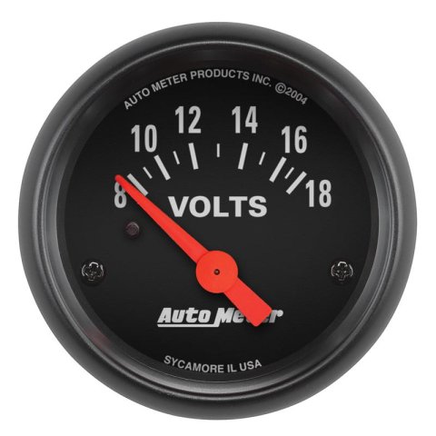 Autometer Z-Series 52mm 8-18 Volts Voltmeter Gauge thumbnail 4