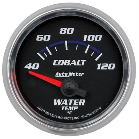 Autometer Cobalt 52mm Short Sweep Electronic 40-120 Deg C Water Temperature Gauge