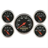 Autometer Designer Black 5 Pc Kit w/ Elec KMH Speedo, Oil Press, Water Temp, Volt, Fuel Level thumbnail 1