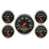 Autometer Designer Black 5 Pc Kit w/ Elec KMH Speedo, Oil Press, Water Temp, Volt, Fuel Level thumbnail 2