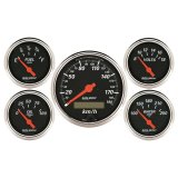Autometer Designer Black 5 Pc Kit w/ Elec KMH Speedo, Oil Press, Water Temp, Volt, Fuel Level thumbnail 3