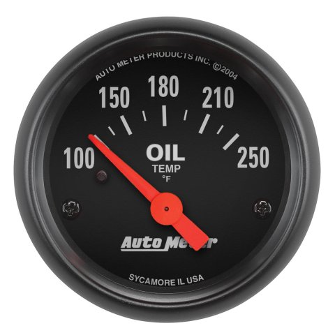 Autometer Z-Series 52mm 100-250 Degrees F. SSE Oil Temp Gauge thumbnail 1