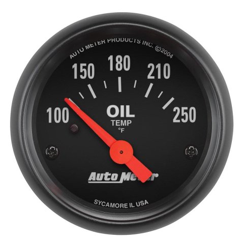 Autometer Z-Series 52mm 100-250 Degrees F. SSE Oil Temp Gauge thumbnail 3