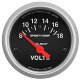 Autometer Sport-Comp 52mm 8-18 Volt Electronic Voltmeter Gauge thumbnail 1
