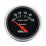 Autometer Sport-Comp 52mm 8-18 Volt Electronic Voltmeter Gauge thumbnail 3
