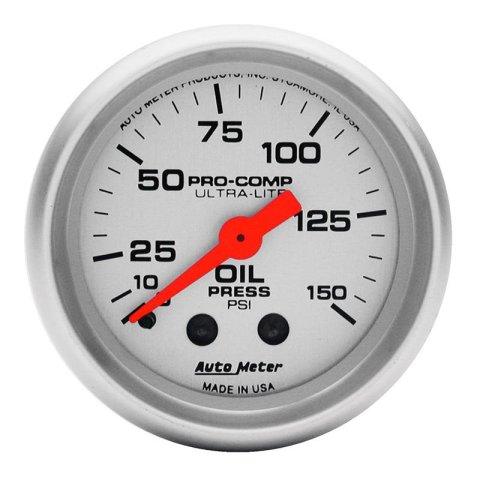 Autometer Ultra-Lite 52mm 0-150 PSI Mechanical Oil Pressure Gauge thumbnail 4