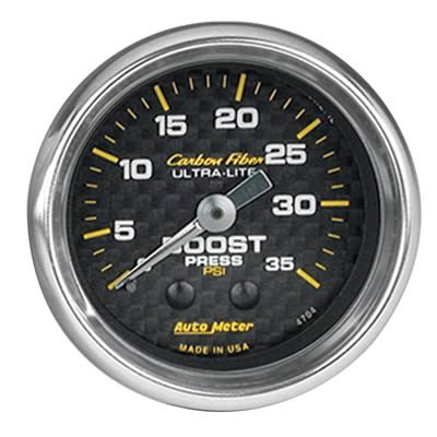 Autometer Carbon Fiber 52mm 35 PSI Mechanical Boost Gauge