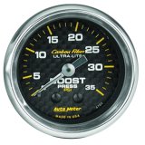 Autometer Carbon Fiber 52mm 35 PSI Mechanical Boost Gauge thumbnail 2