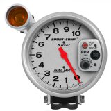 Autometer Sport-Comp 5 inch 10K RPM Shift Light Silver Tach thumbnail 3