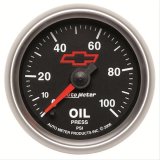 Autometer GM Bowtie Black 2-1/16in 0-100 PSI Oil Pressure - Stepper Motor thumbnail 1