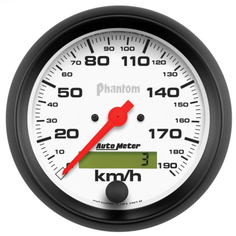 Autometer Phantom 3-3/8in 190 KM/H Speedometer Electric Program w/ LCD Odometer thumbnail 2
