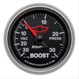 Autometer GM Bowtie 52mm Full Sweep Electronic 30 In Hg-Vac/30 PSI Vacuum/Boost Gauge thumbnail 1