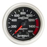 Autometer Sport-Comp II Pro Control 2-5/8in 1600 PSI Nitrous Pressure Gauge w/ Peak and Warn thumbnail 3