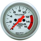 Autometer Ultra-Lite 52mm FSE 0-1600 PSI Nitrous Pressure Gauge thumbnail 2