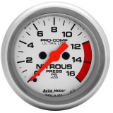 Autometer Ultra-Lite 52mm FSE 0-1600 PSI Nitrous Pressure Gauge thumbnail 3