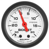 Autometer Phantom 52mm 30in HG.-Vac/20PSI Mechanical Vacuum/Boost Gauge thumbnail 4