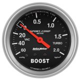 Autometer Sport-Comp 66.7mm METRIC 60 cm/Hg-2.0 Kg/Cm2 Mechanical Vacuum/Boost Gauge thumbnail 1