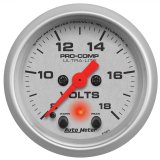 Autometer Ultra-Lite 52mm Voltmeter 18V Digital Stepper Motor w/ Peak and Warning thumbnail 1