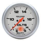 Autometer Ultra-Lite 2 5/8in 18V Voltmeter w/ Peak & Warn thumbnail 2