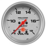 Autometer Ultra-Lite 2 5/8in 18V Voltmeter w/ Peak & Warn thumbnail 3