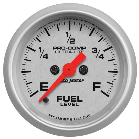 Autometer Ultra-Lite 52mm 0-280 ohm Adj Full Sweep Electronic Fuel Level Programmable Empty-Full Ga thumbnail 3