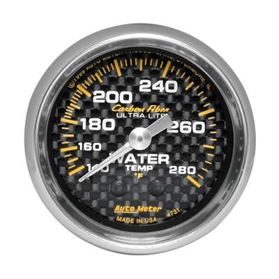 Autometer Carbon Fiber 52mm Water Temperature Gauge thumbnail 1