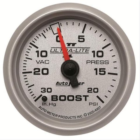 Autometer Ultra-Lite II 52mm 30 in Hg/20 psi Mechanical Boost/Vacuum Gauge
