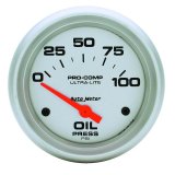 Autometer Ultra-Lite 66.7mm Short Sweep Electronic 0-100 PSI Oil Pressure Gauge thumbnail 2