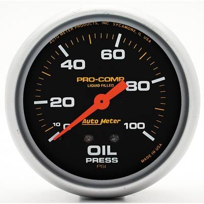 Autometer Liquid Filled Mechanical 66.7mm 0-100 PSI Oil Pressure Gauge