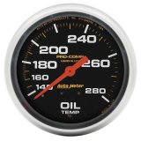 Autometer Liquid Filled Mechanical 66.7mm 140-280 deg F Oil Temperature Gauge Includes 12 ft Tubing thumbnail 1