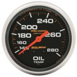 Autometer Liquid Filled Mechanical 66.7mm 140-280 deg F Oil Temperature Gauge Includes 12 ft Tubing thumbnail 7