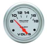 Autometer Ultra-Lite 66.7mm Short Sweep Electric 8-18 Volts Voltmeter thumbnail 8