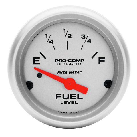 Autometer Ultra-Lite 52mm 0 OHMS Empty/90 OHMS Full Short Sweep Electronic Fuel Level Gauge thumbnail 2