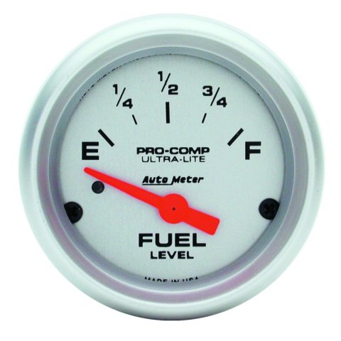 Autometer Ultra-Lite 52mm 0 OHMS Empty/90 OHMS Full Short Sweep Electronic Fuel Level Gauge thumbnail 3