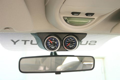 Autometer 99-04 Ford Super Duty / 03-07 Dodge Ram Black Dual Overhead Console Pod thumbnail 1
