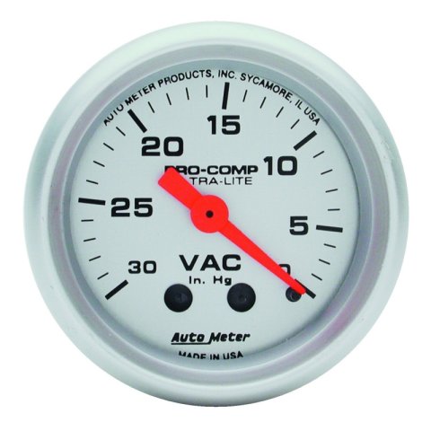Autometer Ultra-Lite 52mm Mechanical Vacuum Gauge 30INHG thumbnail 2