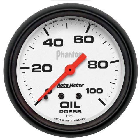Autometer Phantom 66.7mm 0-100 PSI Mechanical Oil Pressure Gauge thumbnail 1