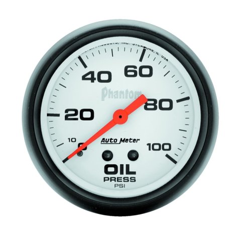 Autometer Phantom 66.7mm 0-100 PSI Mechanical Oil Pressure Gauge thumbnail 2