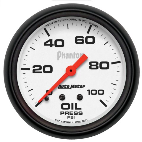 Autometer Phantom 66.7mm 0-100 PSI Mechanical Oil Pressure Gauge thumbnail 4