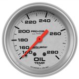 Autometer Ultra-Lite 66.7mm Mechanical 140-280 Degree F Oil Temperature Gauge w/ 6in Tubing thumbnail 1