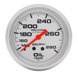 Autometer Ultra-Lite 66.7mm Mechanical 140-280 Degree F Oil Temperature Gauge w/ 6in Tubing thumbnail 3