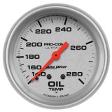 Autometer Ultra-Lite 66.7mm Mechanical 140-280 Degree F Oil Temperature Gauge w/ 6in Tubing thumbnail 4