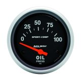 Autometer Sport-Comp 66.7mm 0-100 PSI Short Sweep Electronic Oil Pressure Gauge thumbnail 8