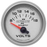 Autometer Ultra-Lite II 52mm 8-18 Volt Short Sweep Electronic Voltmeter thumbnail 2