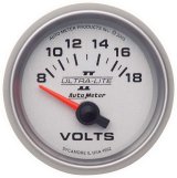 Autometer Ultra-Lite II 52mm 8-18 Volt Short Sweep Electronic Voltmeter thumbnail 8