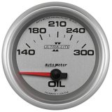 Autometer Ultra-Lite II 2 5/8in 140-300 Degree F Short Sweep Electronic Oil Temperature Gauge thumbnail 1