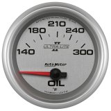 Autometer Ultra-Lite II 2 5/8in 140-300 Degree F Short Sweep Electronic Oil Temperature Gauge thumbnail 2