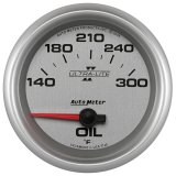 Autometer Ultra-Lite II 2 5/8in 140-300 Degree F Short Sweep Electronic Oil Temperature Gauge thumbnail 4
