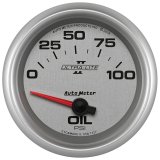 Autometer Ultra-Lite II 2 5/8in 0-100 PSI Short Sweep Electronic Oil Pressure Gauge thumbnail 3