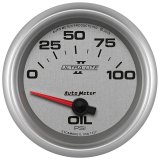 Autometer Ultra-Lite II 2 5/8in 0-100 PSI Short Sweep Electronic Oil Pressure Gauge thumbnail 4